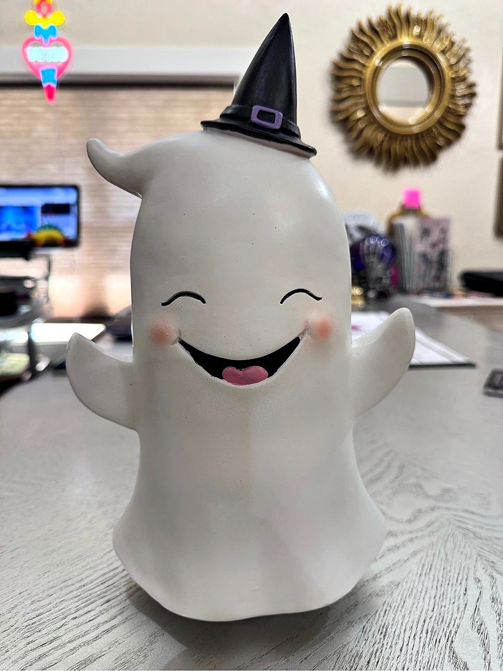 Halloween Ghost Witch Hat Decor White & Black